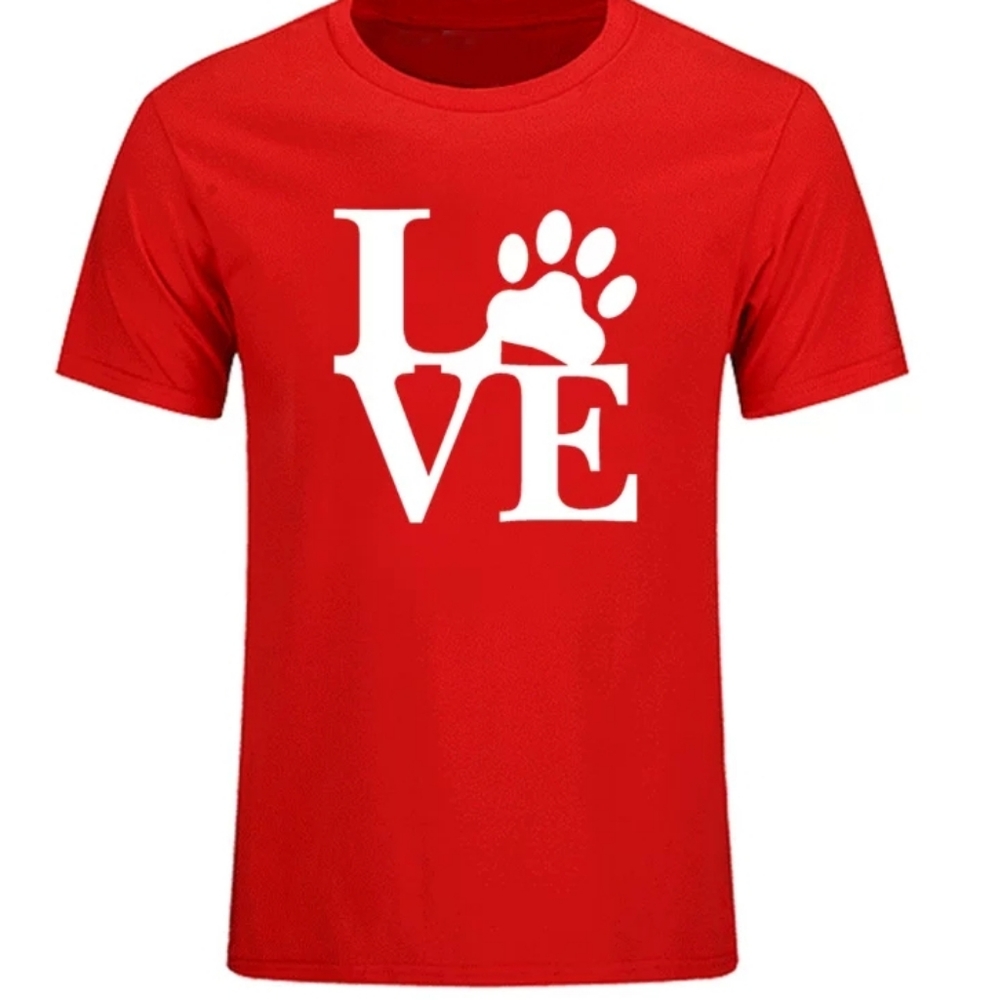 LOVE PAW PRINT RED TEE